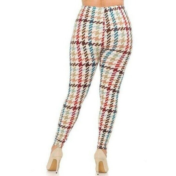 Reg One‎ Size Womens Soft Earth Tone Pixel Zags Leggings - Picture 6 of 9